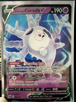 Galarian Cursola V 021/073 SWSH Champions Path Ultra Rare Pokemon TCG NM/M - Image 1