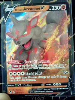 Hisuian Arcanine V 090/195 Ultra Rare Silver Tempest Pokemon TCG NM/M - Image 2