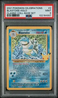 2021 Pokemon SWSH Celebrations Blastoise Classic Collection #2/102 PSA 9 - Image 1