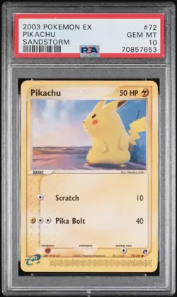 2003 Pokemon PIKACHU #72 Sandstorm PSA 10 - Image 1
