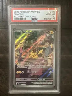 Pikachu Illustration Rare IR 173/165 Mew Pokemon 151 PSA 10 - Image 1