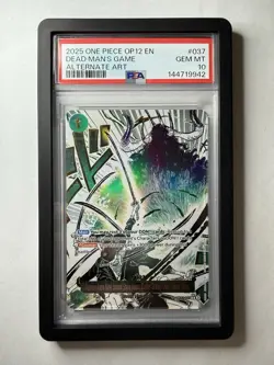 Namco One Piece CCG Asura Dead Man's Game OP12-037 Alt Art Foil Rare PSA 10 - Image 1
