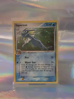 Vaporeon 6/17 Pokemon TCG Pop Series 3 Normal Rare Card (Moderate Play) MP - Image 1