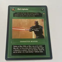 STAR WARS CCG TATOOINE RARE CARD MAUL'S LIGHTSABER - Image 1