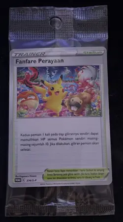 (PIKACHU) FANFARE PERAYAAN - 374/S-P - INDONESIAN SEALED +1 Bonus Card - Image 1