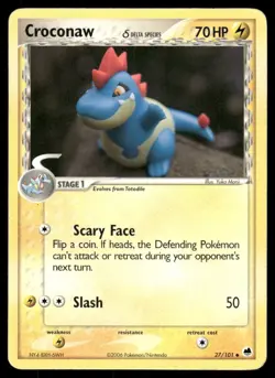 Pokemon Cards Croconaw 27/101 Dragon Frontiers Uncommon MP - Image 1