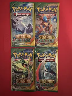 2016 POKEMON XY ROARING SKIES 3 Card Mini Booster Packs Complete Pack Art Set - Image 1
