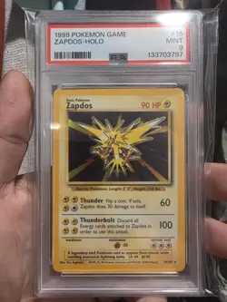 1999 POKEMON GAME BASE SET ZAPDOS-HOLO #16 PSA 9 - Image 1