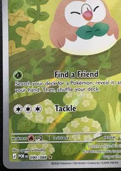 2026 Pokemon - Rowlet 90/88 - ILLUSTRATION RARE FULL ART HOLO - Perfect Order - Image 4
