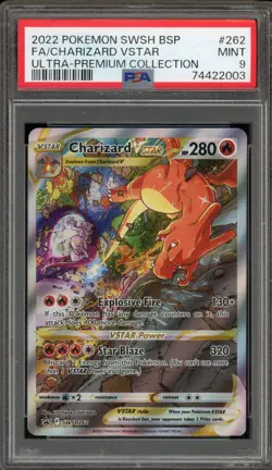 Pokemon Charizard VSTAR Ultra-Premium Coll. Full Alt Art Promo SWSH262 PSA 9 - Image 1