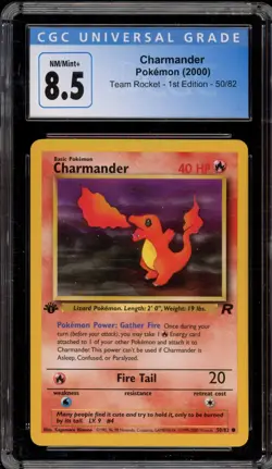 Pokemon Charmander Team Rocket 1st Edition #50 CGC 8.5 - Image 1