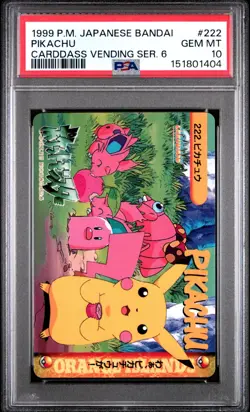PSA 10 2026 CERT PIKACHU 1999 POKEMON JAPANESE BANDAI CARDDASS VENDING #222 - Image 1