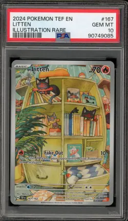 Pokemon Litten Temporal Forces Illustration Rare #167 PSA 10 Gem Mint - Image 1