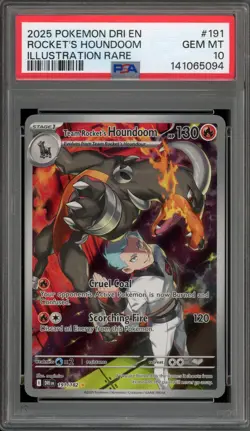 Pokemon Team Rocket's Houndoom Destined Rivals Illustration Rare #191 PSA 10 - Image 1