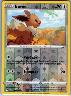 Eevee 125/203 Reverse Holo Evolving Skies - Pokemon Card - NM - Image 1