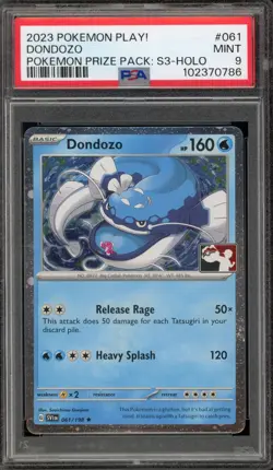 Pokemon Dondozo Pokemon Prize Pk. Series 3 PLAY! Holo Rare #061 PSA 9 Mint - Image 1