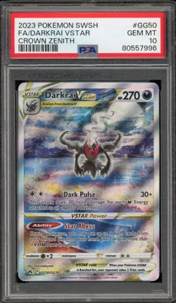 Pokemon Darkrai VSTAR Crown Zenith Galarian Gallery Full Art #GG50 PSA 10 - Image 1