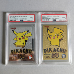 2000 Pokemon PSA 9 Pikachu Meiji Promo Gold and Silver Foil Japanese - Image 1