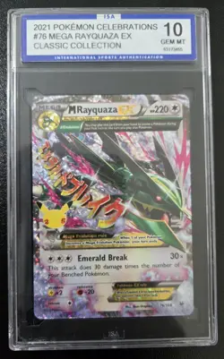 2021 Pokemon Celebrations Classic Coll. #76 M Rayquaza EX ISA 10 GEM MINT - Image 1