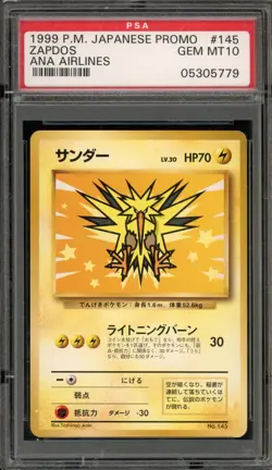 Pokemon Zapdos ANA Airlines Japanese Promo #145 PSA 10 Gem Mint - Image 1