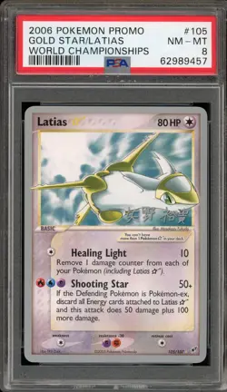Pokemon Latias Gold Star 2006 World Championships Deck Promo #105 PSA 8 - Image 1