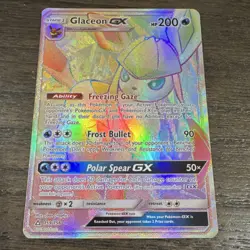 Pokemon TCG Glaceon GX 159/156 Ultra Prism Secret Rare Full Art Holo Rainbow - Image 1