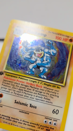 Pokemon Machamp 8/102 Base Set Holo 1st Edition w/ Top Loader - Image 2