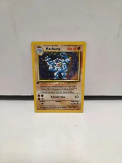 Pokemon Machamp 8/102 Base Set Holo 1st Edition w/ Top Loader - Image 3