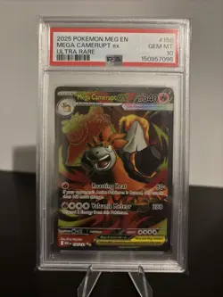 PSA 10 💎 GEM MINT Pokemon Mega Evolutions Mega Camerupt EX Ultra Rare #156/132 - Image 1