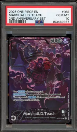 One Piece CCG Marshall.D.Teach 2nd Anniversary Set OP09-081 PSA 10 Gem Mint - Image 1