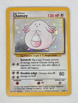 Pokemon Card - Chansey Holo Rare Base Set 3/102 - HP - Image 1
