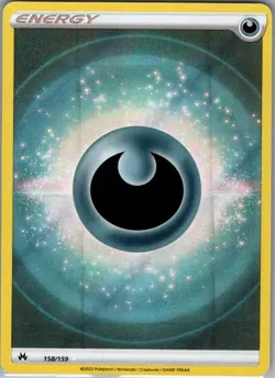 Darkness Energy (Texture Full Art) 158/159 Holo Crown Zenith - Pokemon Card - NM - Image 1
