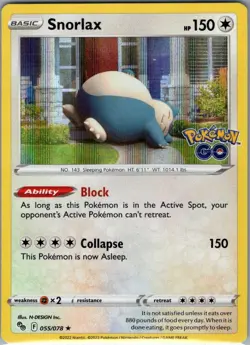 Snorlax 055/078 Holo Pokemon GO - Pokemon Card - NM - Image 1