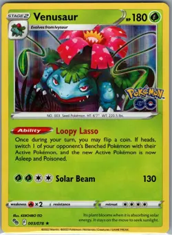 Venusaur 003/078 Holo Pokemon GO - Pokemon Card - NM - Image 1
