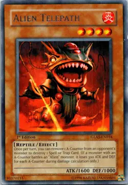 Alien Telepath GLAS-EN034 Yu-Gi-Oh! 1st Edition Light Play - Image 1