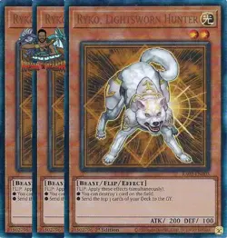 Yugioh! 3x Ryko Lightsworn Hunter RA02-EN003 Ultimate Rare 1st Ed NM - Image 1