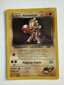 Rockets Hitmonchan Gym Heroes Trading Card 11/132 Holo - Image 1