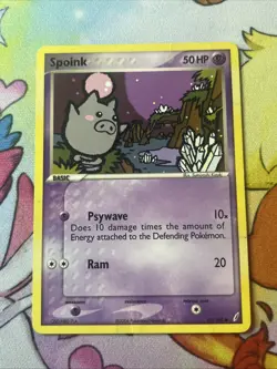Spoink 62/100 EX Crystal Guardians Pokemon Card 2006 MP - Image 1