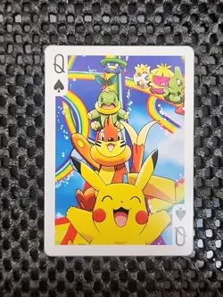 Pikachu Buizel Turtwig Pokemon Playing Card Poker Card Mint Queen Of Spade - Image 1