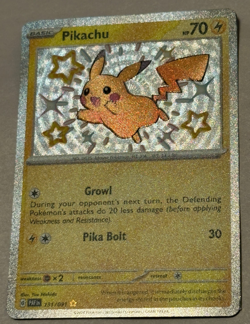 Pokemon Pikachu SV: Paldean Fates Shiny Rare Holo #131/091 2024 - Image 2