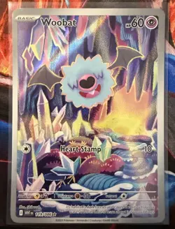 Pokemon TCG Woobat 119/086 White Flare Illustration Rare - Image 1