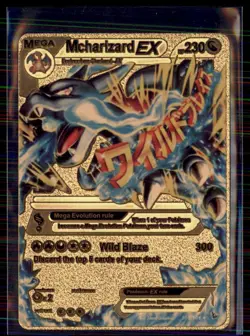 FAKE GOLD Custom Mega Charizard X EX Vinyl NM - Image 1