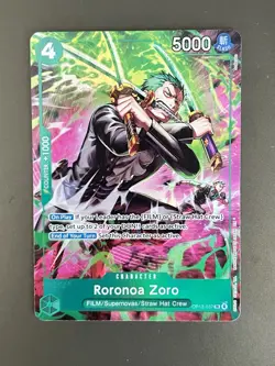 One Piece TCG OP-15/EB04 Roronoa Zoro OP13–037 Treasure Rare - Image 1