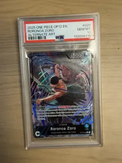 PSA 10 - One Piece Roronoa Zoro Alt Art Leader OP12-020 Legacy of the Master - Image 1