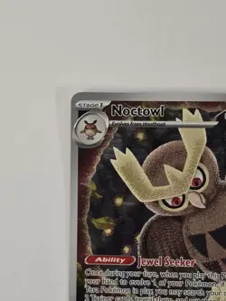 Pokemon Stellar Crown Noctowl 141 Pokemon Center Promo Card! NM - Image 5
