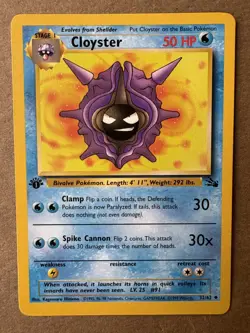 Cloyster 32/62 Fossil 1st Edition Non-Holo Uncommon Pokemon Card NM - Image 1