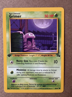 Grimer 48/62 Fossil 1st Edition Non-Holo Common Pokemon Card NM+ - Image 1