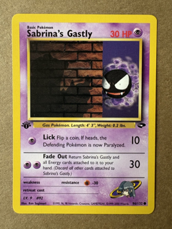Sabrina's Gastly 96/132 Gym Challenge 1st Edition Common Pokemon Card NM+ - Image 1