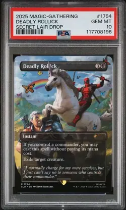 MTG Magic The Gathering Secret Lair Deadpool #1754 Deadly Rollick PSA 10 - Image 1