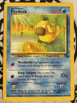 Psyduck 53/62 Fossil Regular Unlimited Vintage 1999 Pokemon Card - Image 1